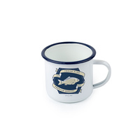 12oz Enamel Mug with dark blue lip