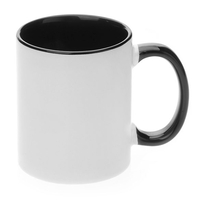 11oz White with Black Inner and Handle Colour Sublimation Coffee Mugs