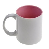 11oz White with Pink Inner Colour Sublimation Coffee Mugs