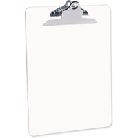 Unisub 1014 Gloss White Hardboard Clipboard with Raised Clip 9" x 12.5"