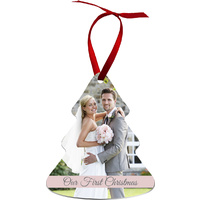 Unisub 4334 Aluminium Double Sided Gloss White Christmas Tree Ornament