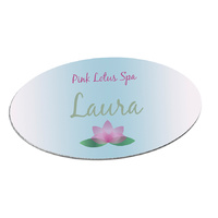 Unisub 4463 Gloss White Aluminum Name Badge - 1.5" x 3" - Oval