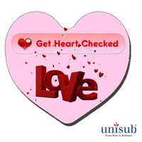 Unisub Gloss White FRP Magnet Heart 2.5" x 2.25"