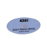 Unisub 5546 Gloss White FRP 127mm x 88mm x 2mm Oval Door Sign